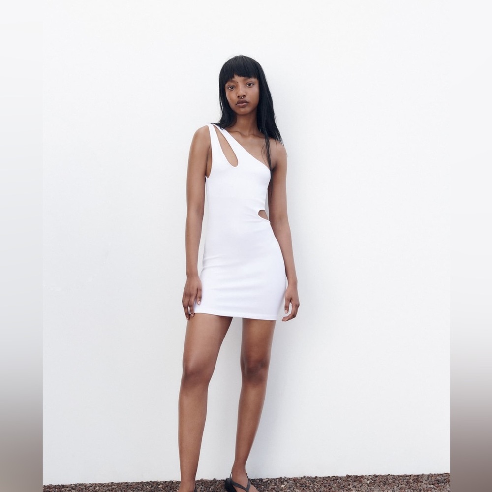 White asymmetrical dress